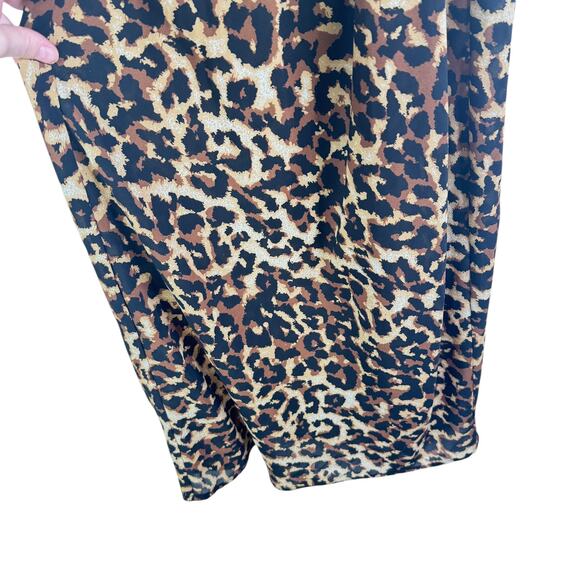 Endless Summer Harper Slip Dress Midi Leopard Open Back Slit Semi-Sheer Small S - Picture 9 of 15